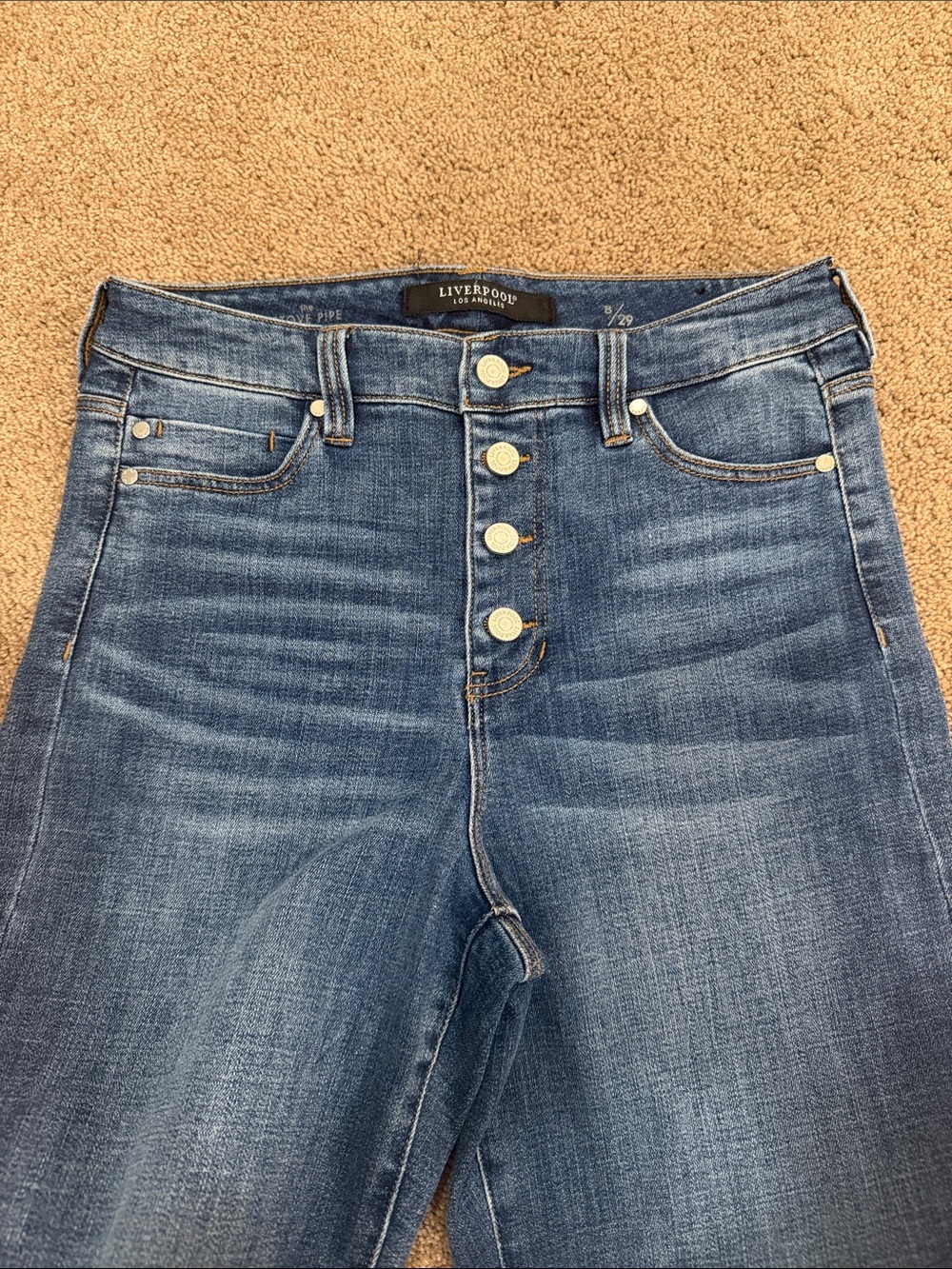 Liverpool “the Stove pipe” High-Rise Straight Leg Jeans - Blue - Picture 2 of 5